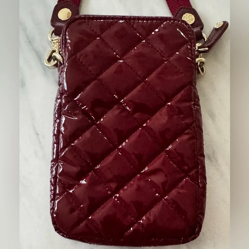MZ Wallace Quilted Micro Crosby Crossbody Bag in Port Lacquer /Gold - Picture 5 of 11